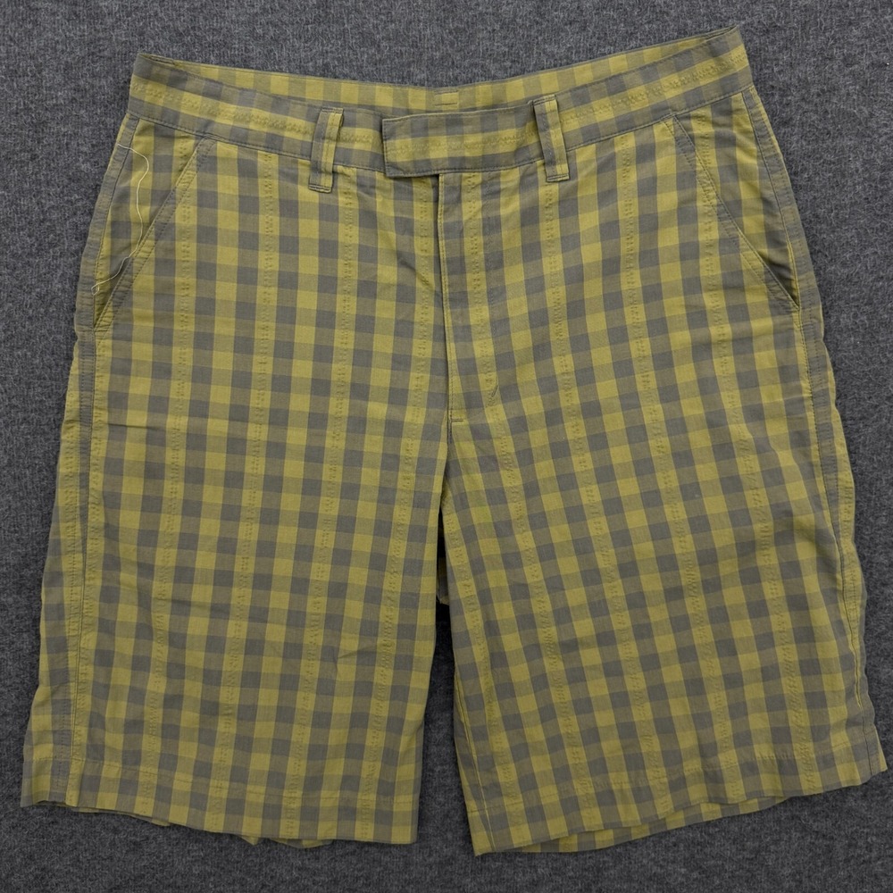 Patagonia Shorts Mens 32 Green‎ Check Bermuda Organic Cotton Stretch 11" Chino